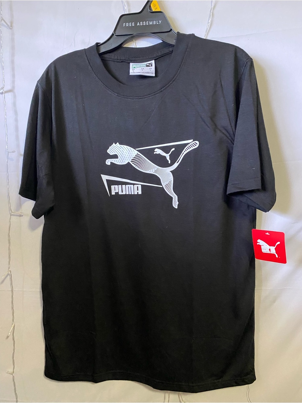 Puma Black Short-Sleeve Graphic Logo Tee